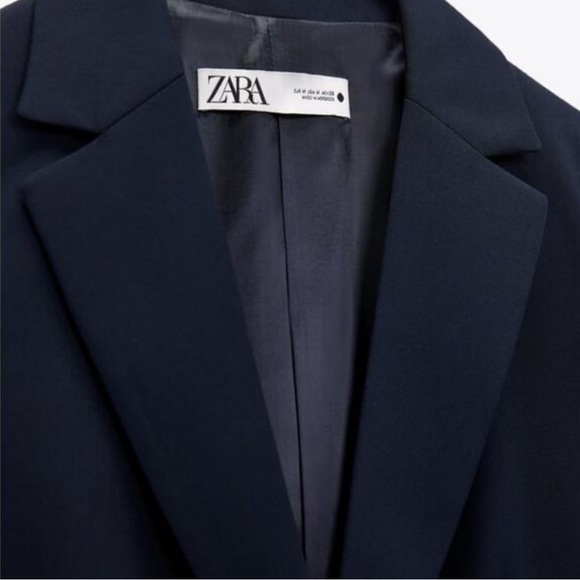 Zara One Button Blazer Midnight Blue Jacket size XS - Picture 2 of 6